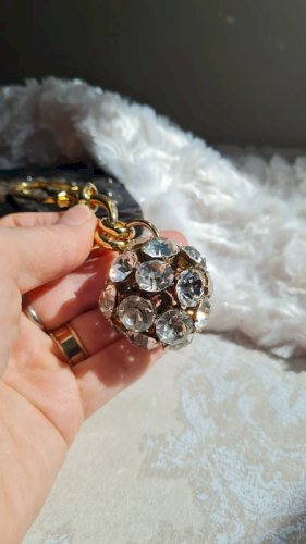 Porte-clés gros strass années 90 vintage