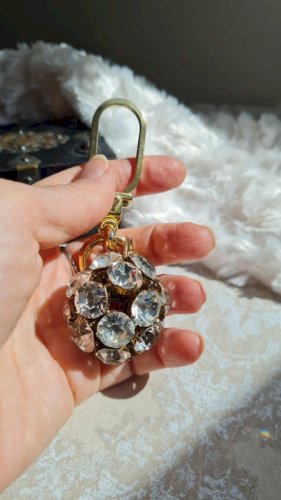 Porte-clés gros strass années 90 vintage