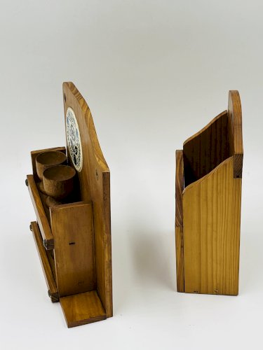 Porte coquetier mural et porte ustensiles en bois