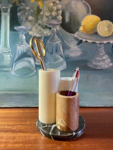 Vintage marble pencil holder
