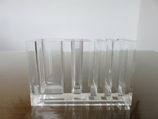 PORTE CRAYONS GUZZINI EN PLEXIGLAS DESIGN FABIO MANLIO CIOCCA ANNEES 70 VINTAGE 