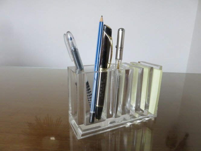PORTE CRAYONS GUZZINI EN PLEXIGLAS DESIGN FABIO MANLIO CIOCCA ANNEES 70 VINTAGE 