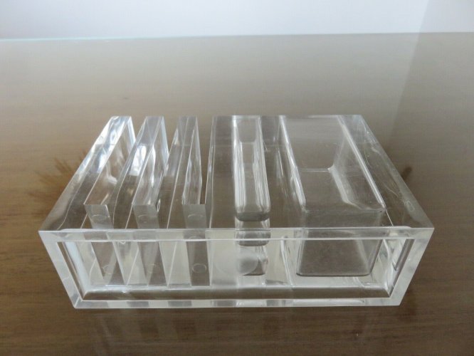 PORTE CRAYONS GUZZINI EN PLEXIGLAS DESIGN FABIO MANLIO CIOCCA ANNEES 70 VINTAGE 