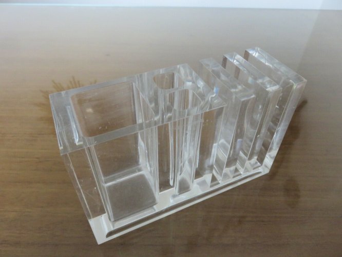 PORTE CRAYONS GUZZINI EN PLEXIGLAS DESIGN FABIO MANLIO CIOCCA ANNEES 70 VINTAGE 