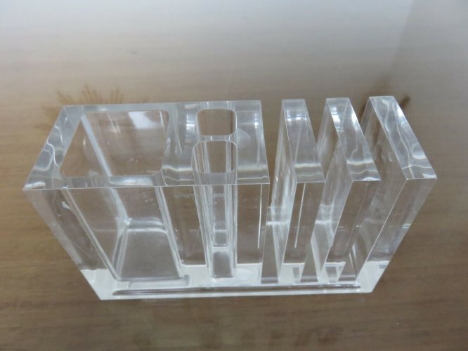 PORTE CRAYONS GUZZINI EN PLEXIGLAS DESIGN FABIO MANLIO CIOCCA ANNEES 70 VINTAGE 
