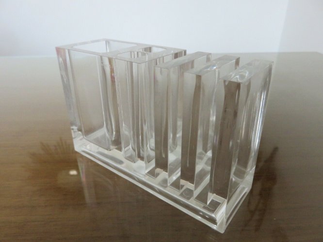 PORTE CRAYONS GUZZINI EN PLEXIGLAS DESIGN FABIO MANLIO CIOCCA ANNEES 70 VINTAGE 