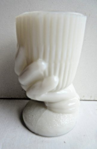 Porte cure-dents, Coquetier opaline blanche: Récipient dans une main, Portieux?