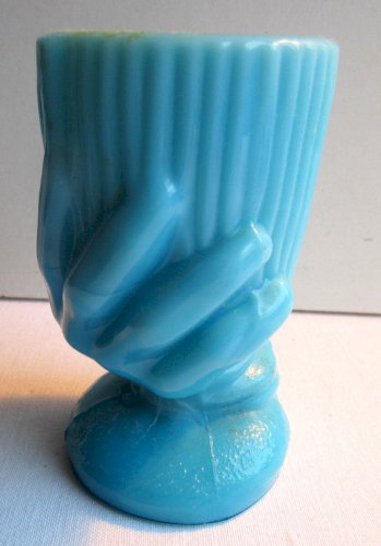 Porte cure-dents, Coquetier opaline bleue: Main tenant un récipient, Portieux?