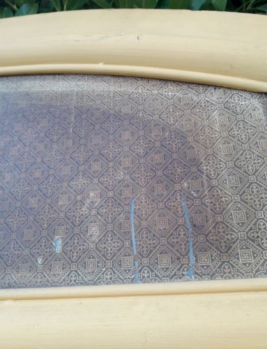 Porte d'entrée cintrée double XIX° chêne grilles et verres ancienne