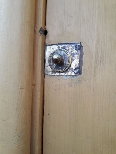 Porte d'entrée cintrée double XIX° chêne grilles et verres ancienne