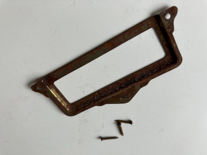 porte etiquettes ancien de meuble tiroir casier avec clous fixation