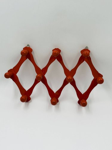Porte-manteau accordéon orange vintage