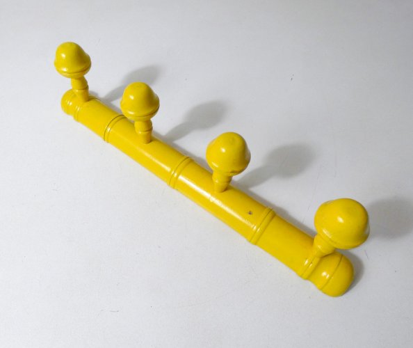 porte manteau en bois 4 patères vintage