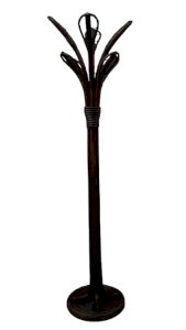 Porte manteau en rotin et bois