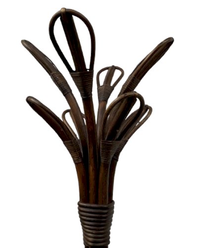 Porte manteau en rotin et bois