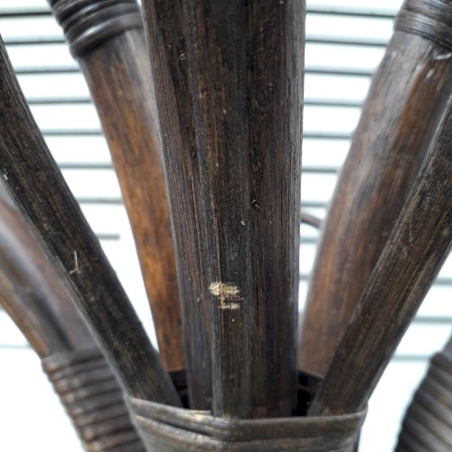 Porte manteau en rotin et bois