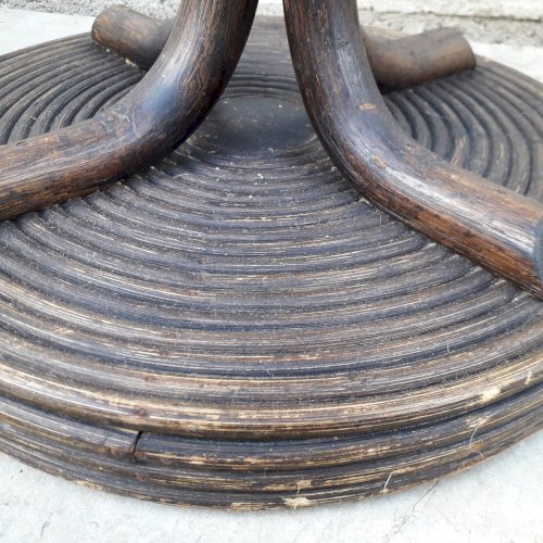 Porte manteau en rotin et bois