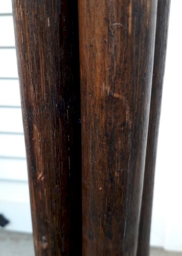 Porte manteau en rotin et bois