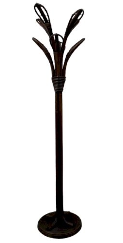 Porte manteau en rotin et bois