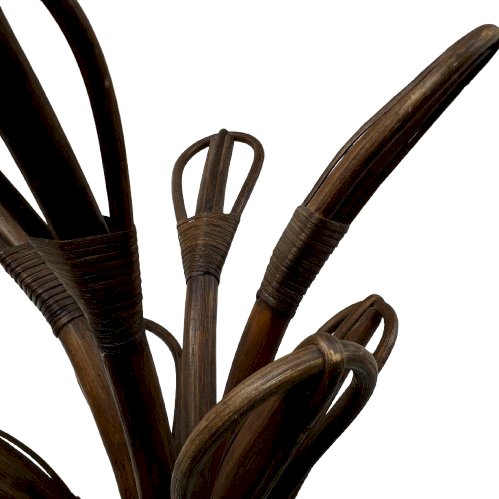 Porte manteau en rotin et bois