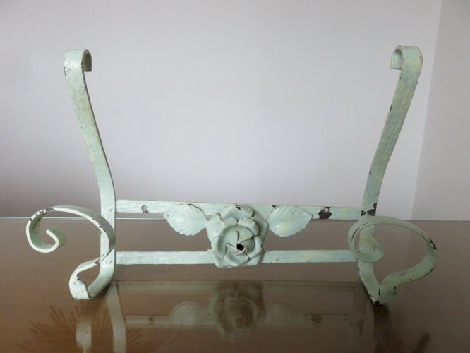 PORTE MANTEAU MURAL FER MARTELE LAQUE VERT PÂLE ANNEES 30 40 BISTROT, ECOLE