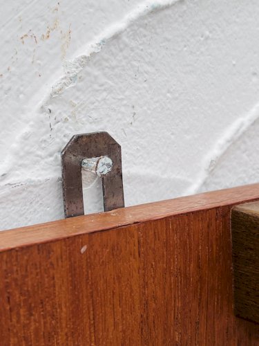 Porte manteau mural vintage bois miroir années 60