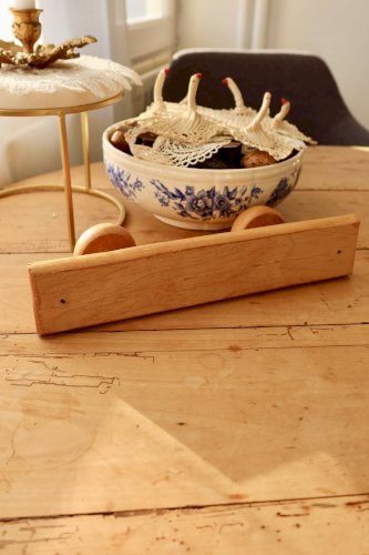 Porte manteau mural vintage en pin 2 crochets