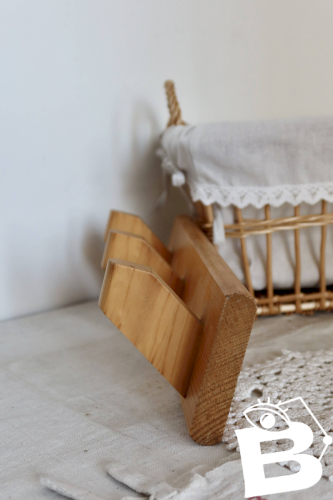 Porte manteau murale vintage en pin 3 crochets