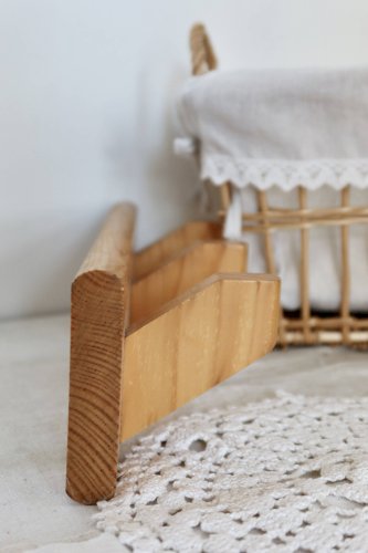 Porte manteau murale vintage en pin 3 crochets