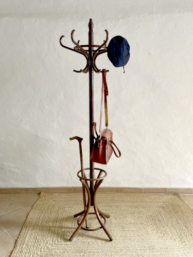 Porte manteau perroquet en bois courbé