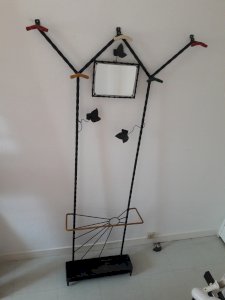 Vintage wrought iron coat rack