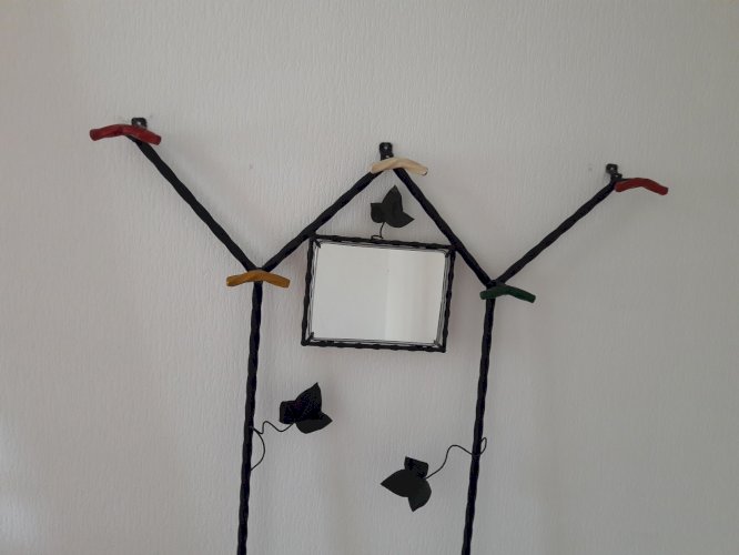 Porte-manteau vestiaire en fer forgé Vintage