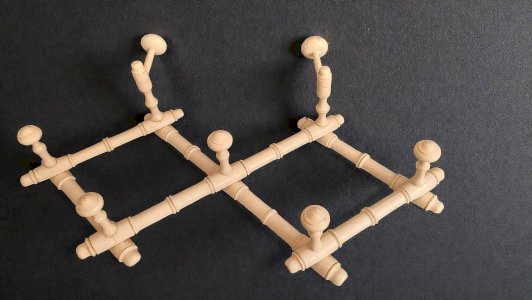 Porte manteaux accordéon bambou Napoléon III XIXème