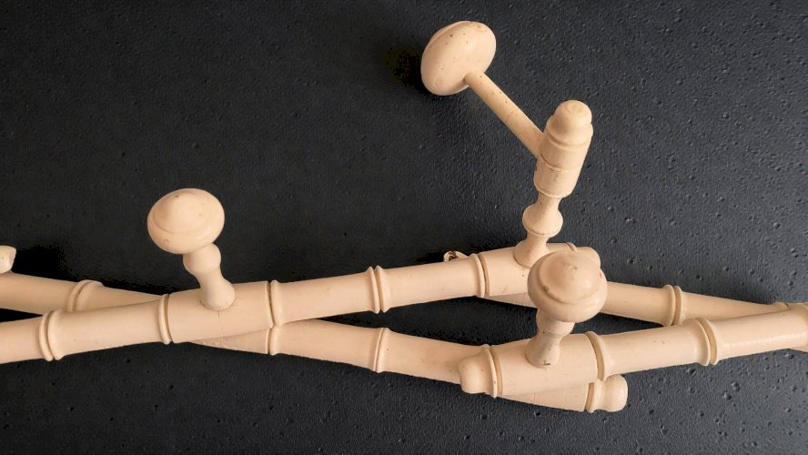 Porte manteaux accordéon bambou Napoléon III XIXème