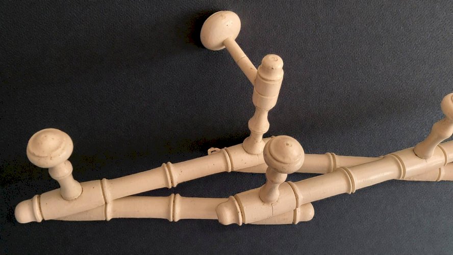 Porte manteaux accordéon bambou Napoléon III XIXème