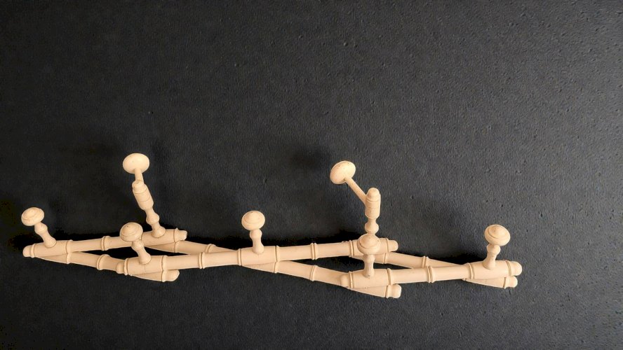 Porte manteaux accordéon bambou Napoléon III XIXème