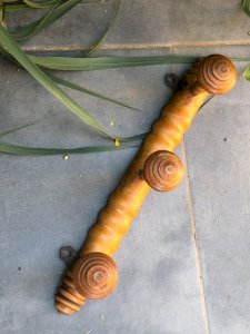 Antique wooden coat rack with 3 hooks