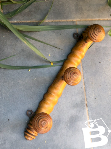 Porte manteaux ancien en bois 3 patères