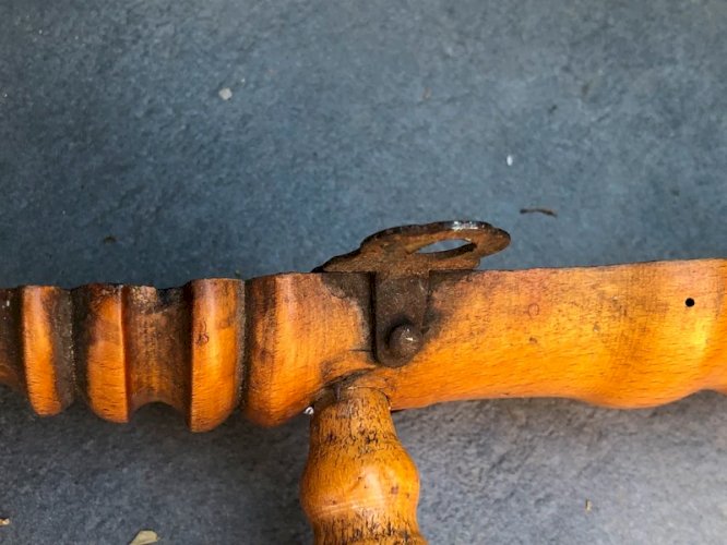 Porte manteaux ancien en bois 3 patères