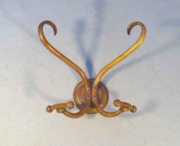Porte-manteaux et chapeaux mural Thonet N°1 à 2 patéres, Ca 1900