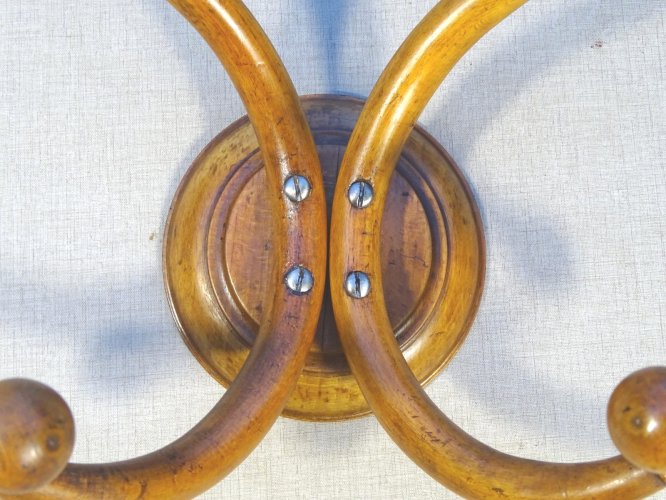 Porte-manteaux et chapeaux mural Thonet N°1 à 2 patéres, Ca 1900