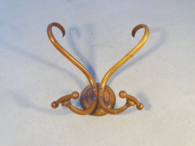 Porte-manteaux et chapeaux mural Thonet N°1 à 2 patéres, Ca 1900