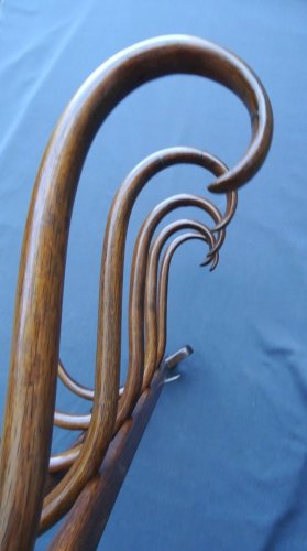 Porte-manteaux mural par Thonet , 1890 , 5 patéres, façon " Chêne "