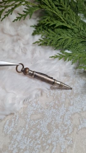 Porte-mine ancien en métal argenté avec une langouste rétractable années30