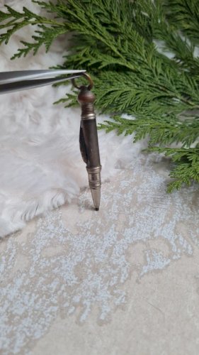 Porte-mine ancien en métal argenté avec une langouste rétractable années30