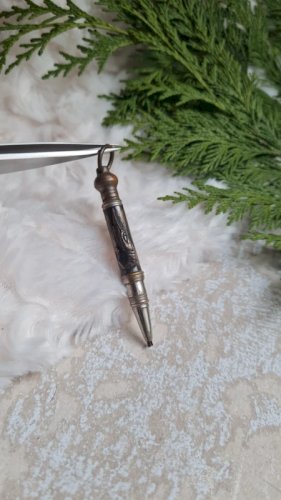 Porte-mine ancien en métal argenté avec une langouste rétractable années30