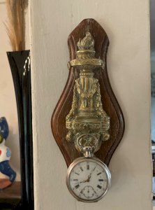 bronze wall-mounted pocket watch in Louis XVI style late 19th century