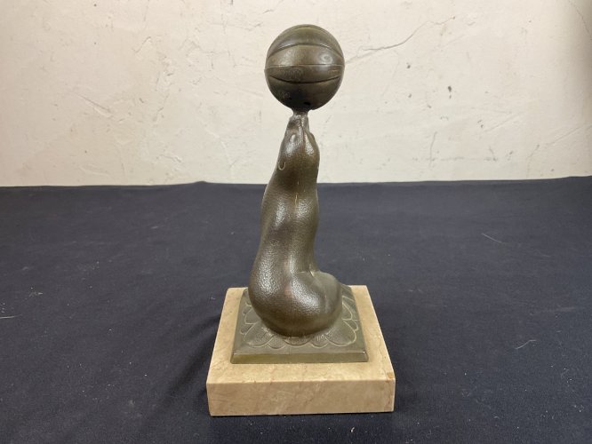 PORTE MONTRE GOUSSET ART NOUVEAU ART DÉCO SCULPTURE OTARIE