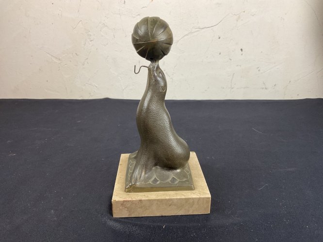 PORTE MONTRE GOUSSET ART NOUVEAU ART DÉCO SCULPTURE OTARIE