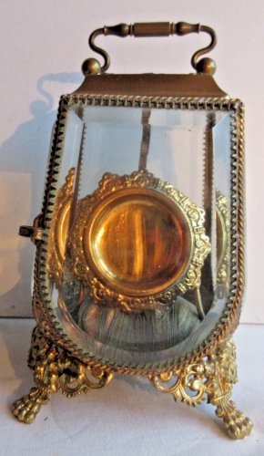 Porte-montre Napoléon III verres arrondis biseautés armature laiton qualité RARE